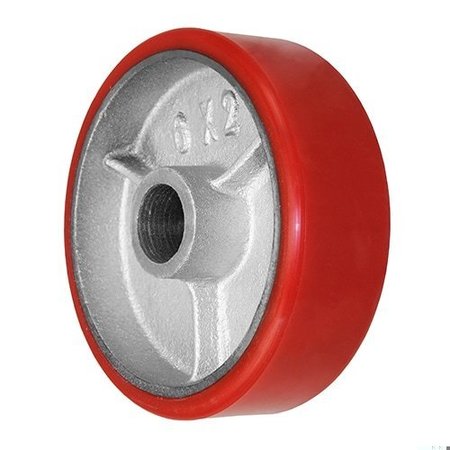 DURASTAR Wheel; 6X2 Polyurethane|Steel (Red|Silver); 1-3/16 Plain Bore 620PU84V